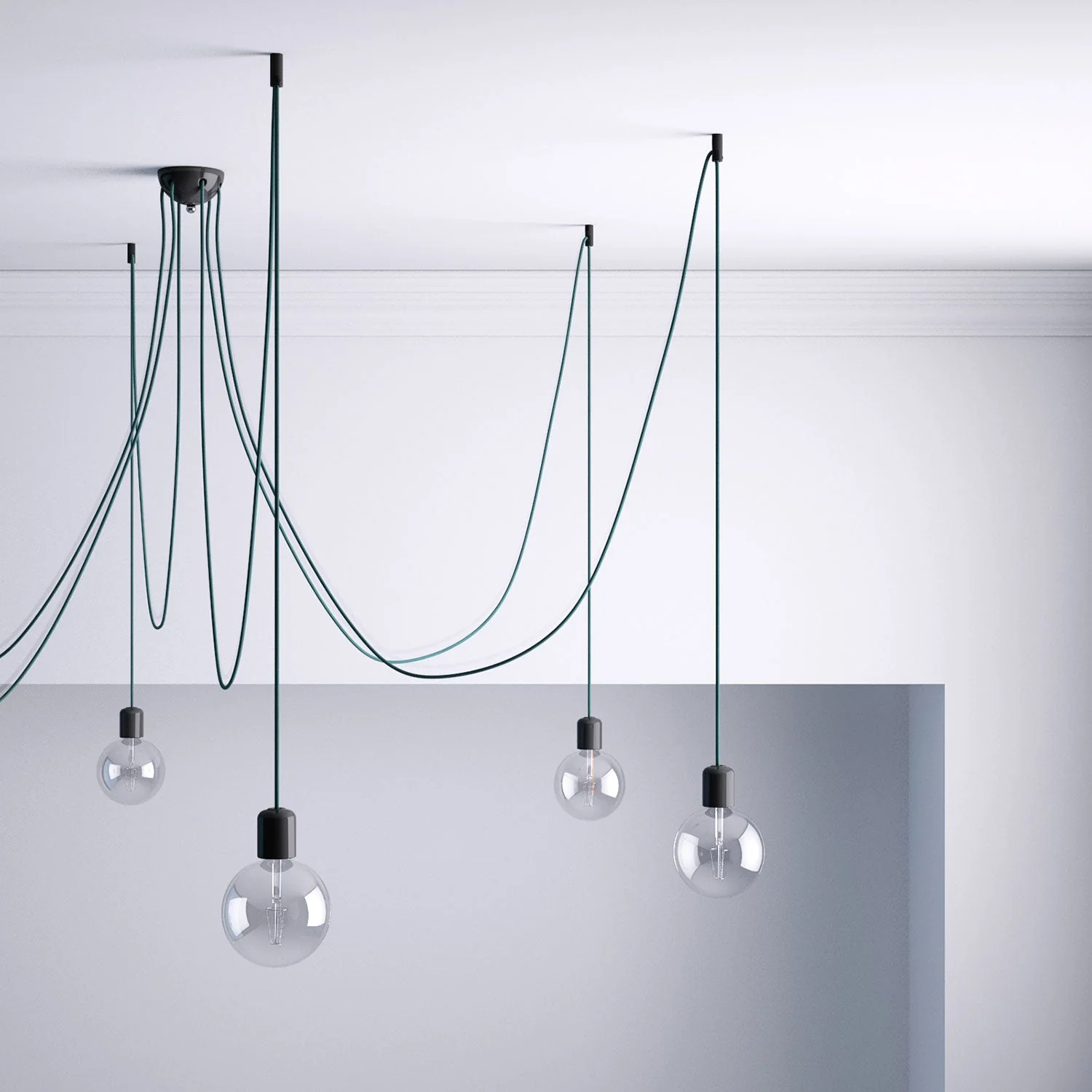 Cable decentraliser, ceiling hook for textile cable with stopper - Black - Image 2