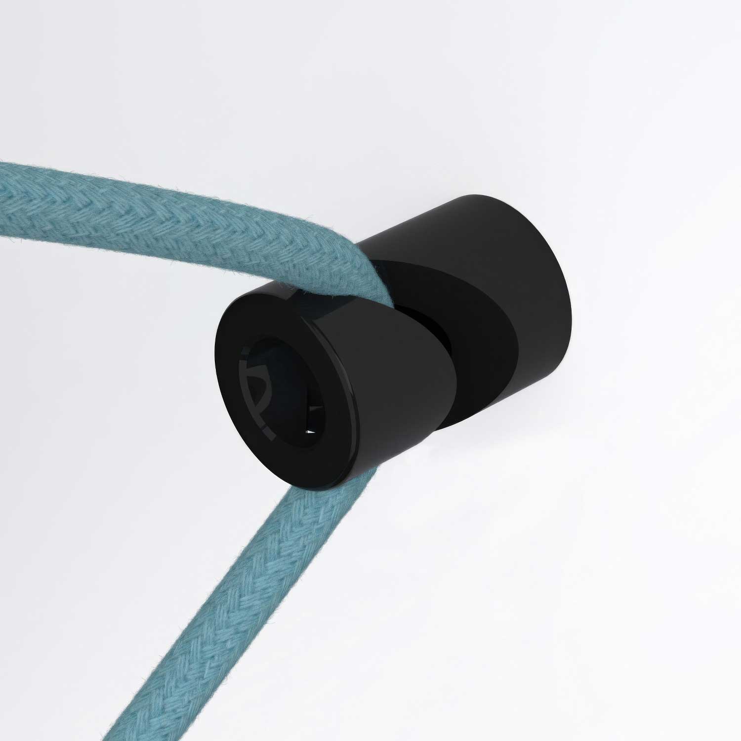 Cable decentraliser, 'V' hook for ceiling or wall for fabric cable - Black