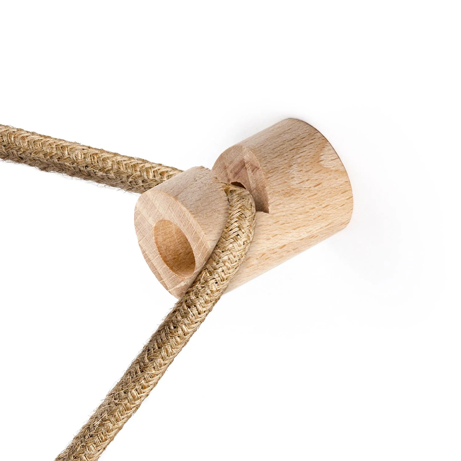 Cable decentraliser, “V” hook for ceiling or wall in wood for fabric electric cable – Neutral