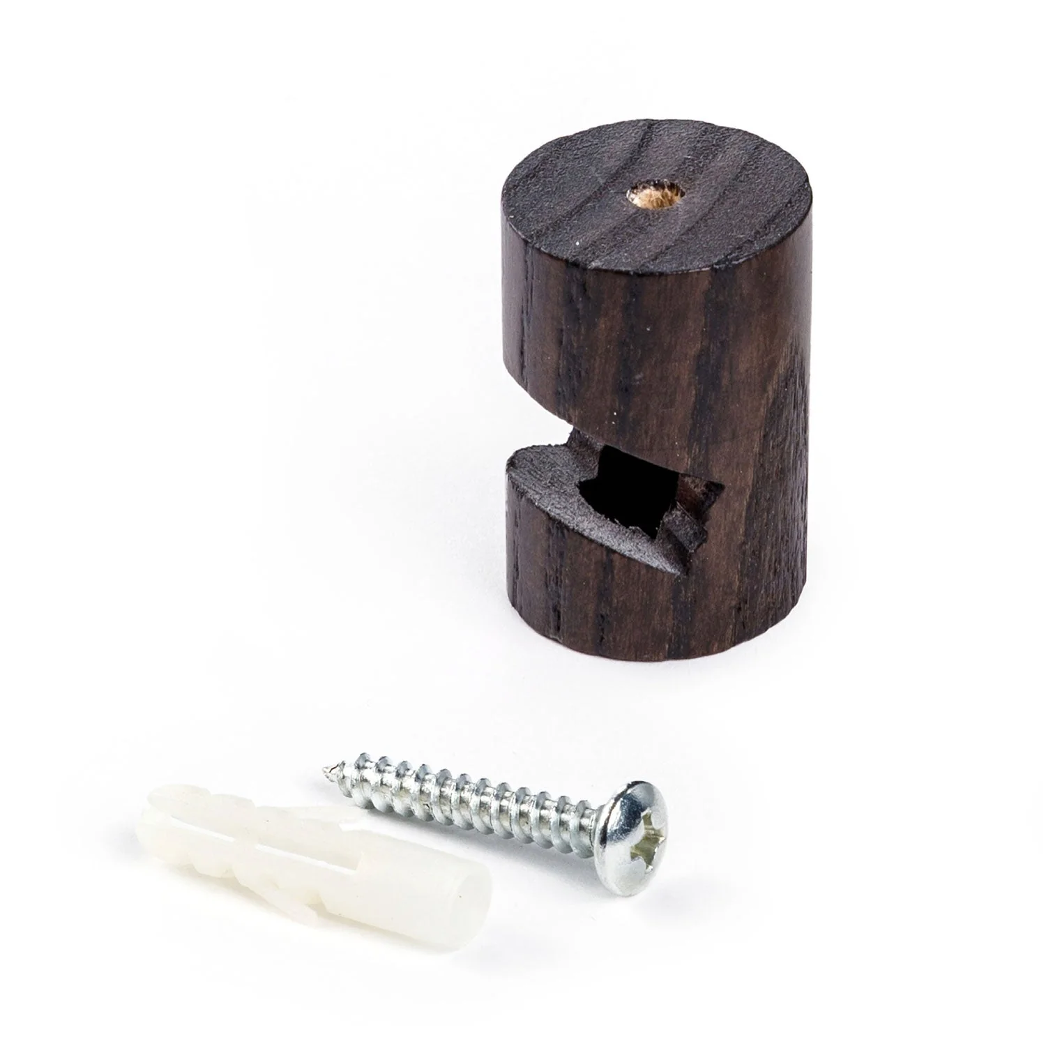Cable decentraliser, “V” hook for ceiling or wall in wood for textile cable - Wengé effect - Image 2