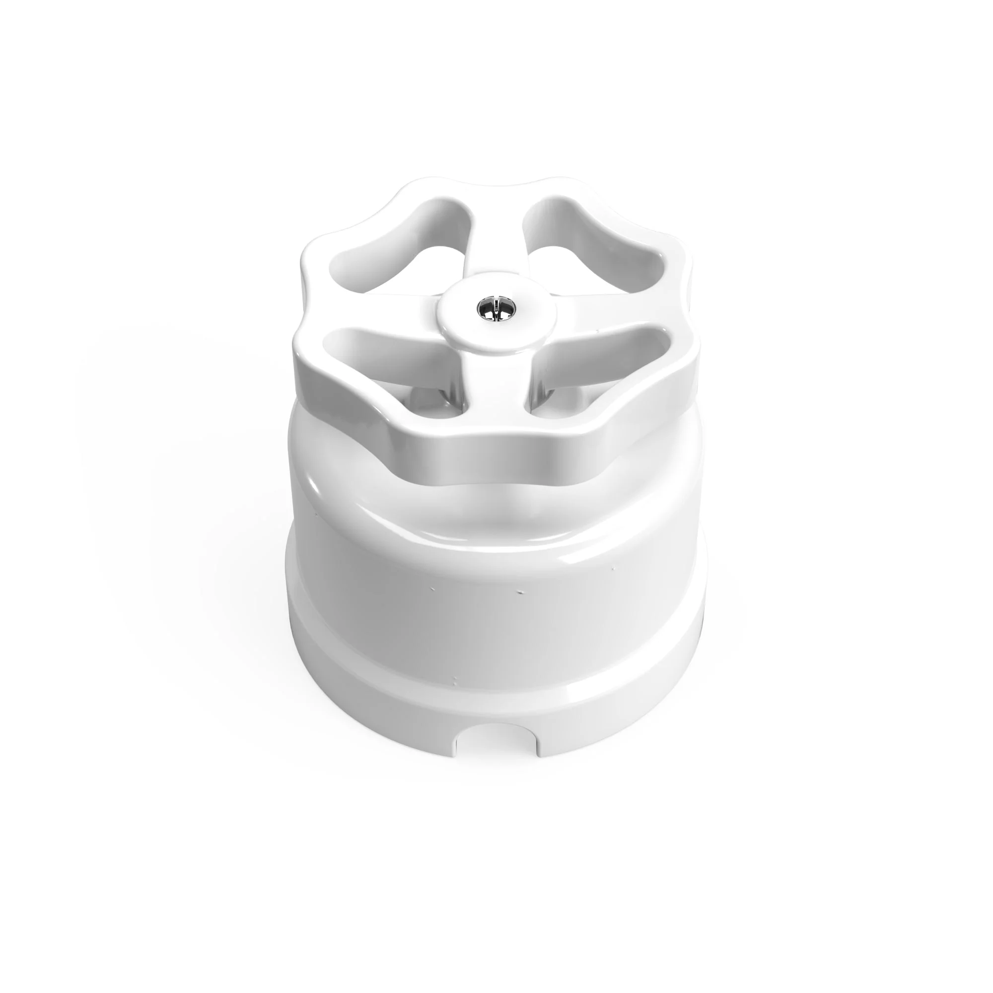 White porcelain switch/diverter with knob