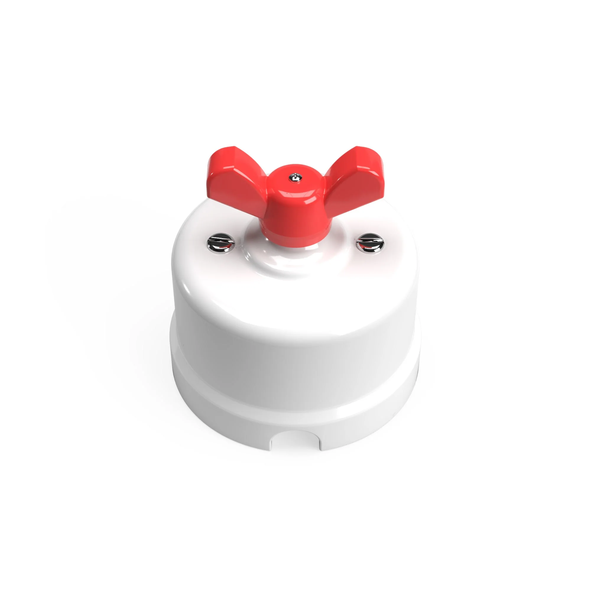 Switch/Two-way switch in white porcelain with butterfly nut - Image 14