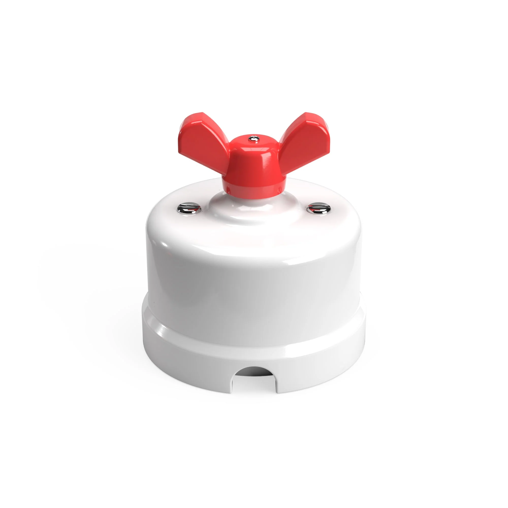 Switch/Two-way switch in white porcelain with butterfly nut - Image 15