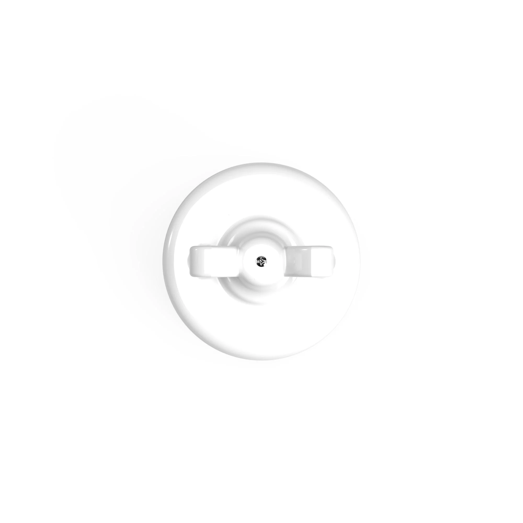 Switch/Two-way switch in white porcelain with butterfly nut - Image 3