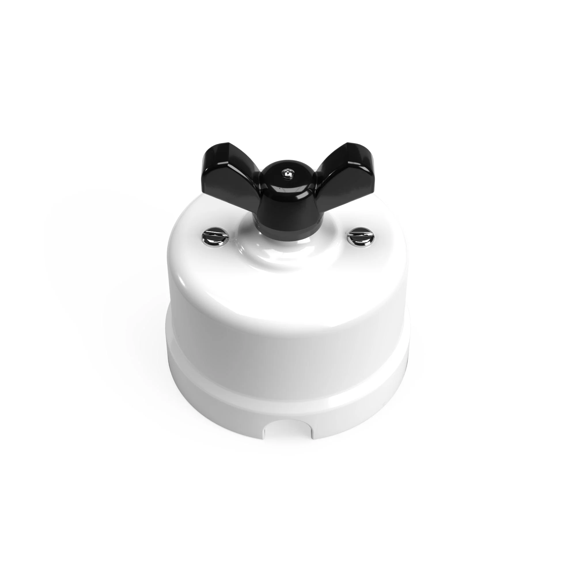 Switch/Two-way switch in white porcelain with butterfly nut - Image 8