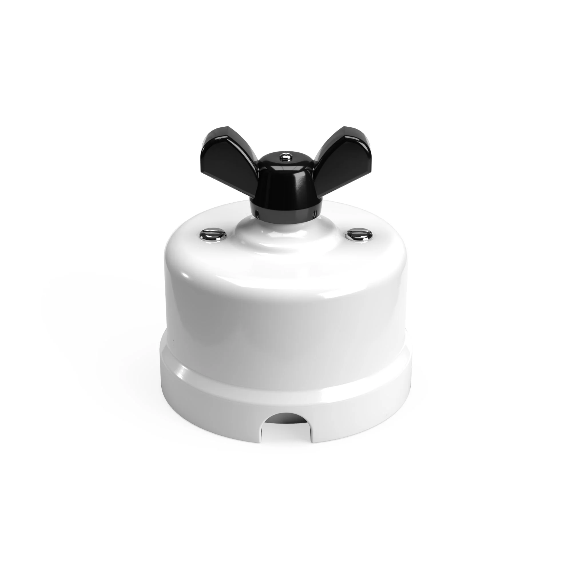 Switch/Two-way switch in white porcelain with butterfly nut - Image 9