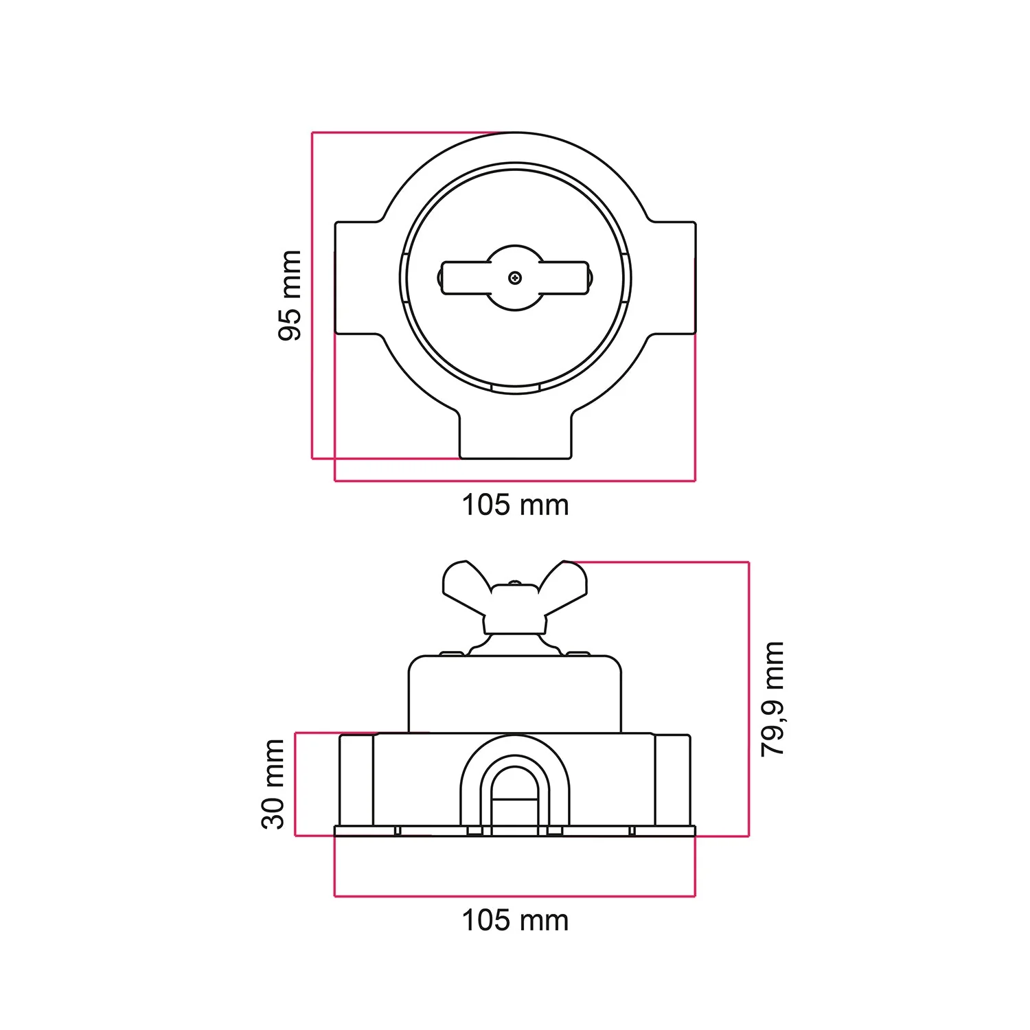 Switch/diverter kit with butterfly nut and base for Creative-Tubes in white porcelain - Image 27