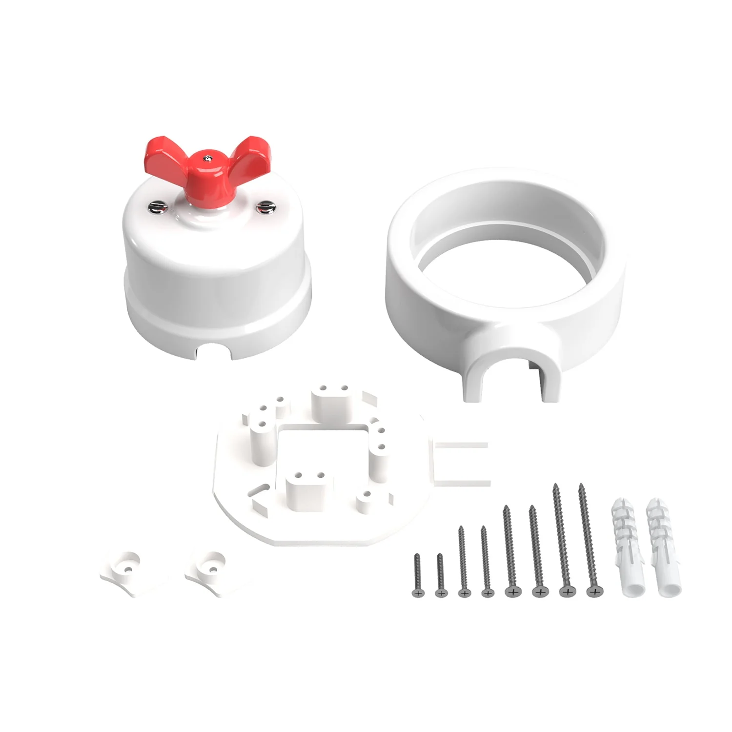 Switch/diverter kit with butterfly nut and base for Creative-Tubes in white porcelain - Image 51