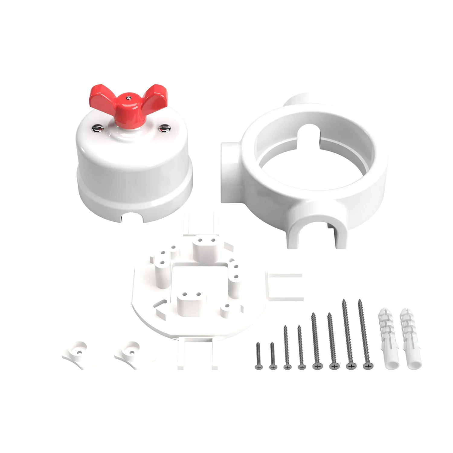 Switch/diverter kit with butterfly nut and base for Creative-Tubes in white porcelain - Image 66