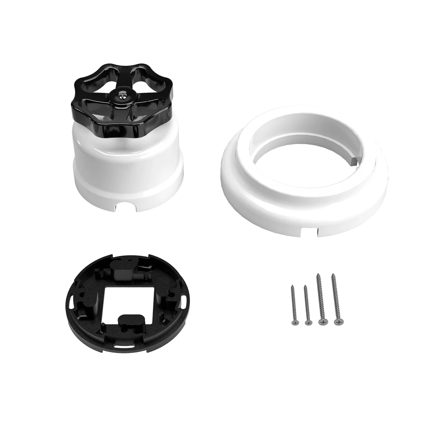 Switch/diverter kit with knob and white porcelain base - Image 11