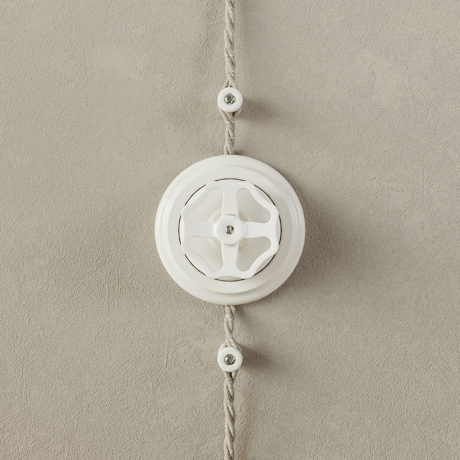 Switch/diverter kit with knob and white porcelain base - Image 4