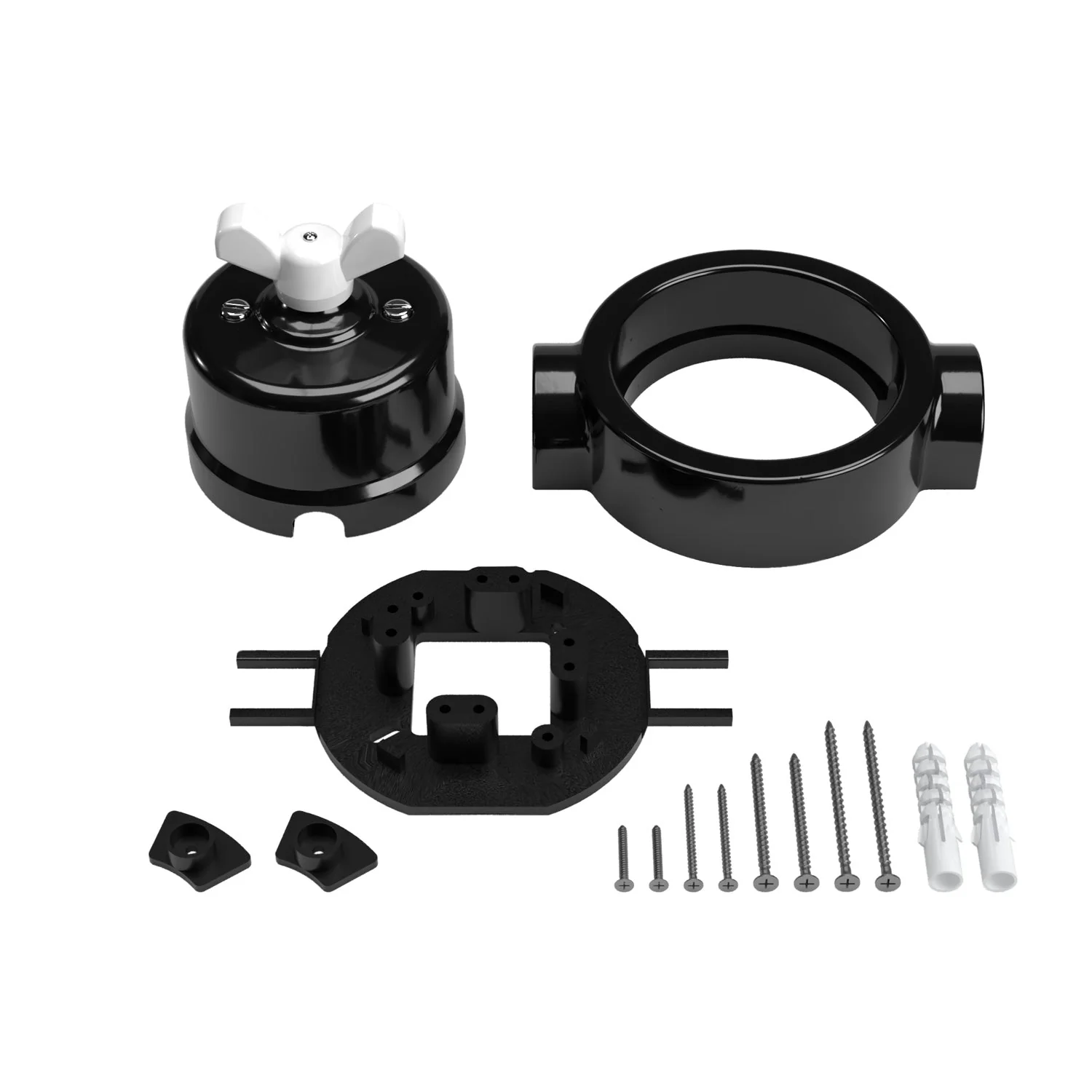 Switch/diverter kit with butterfly nut and base for Creative-Tubes in black porcelain - Image 17