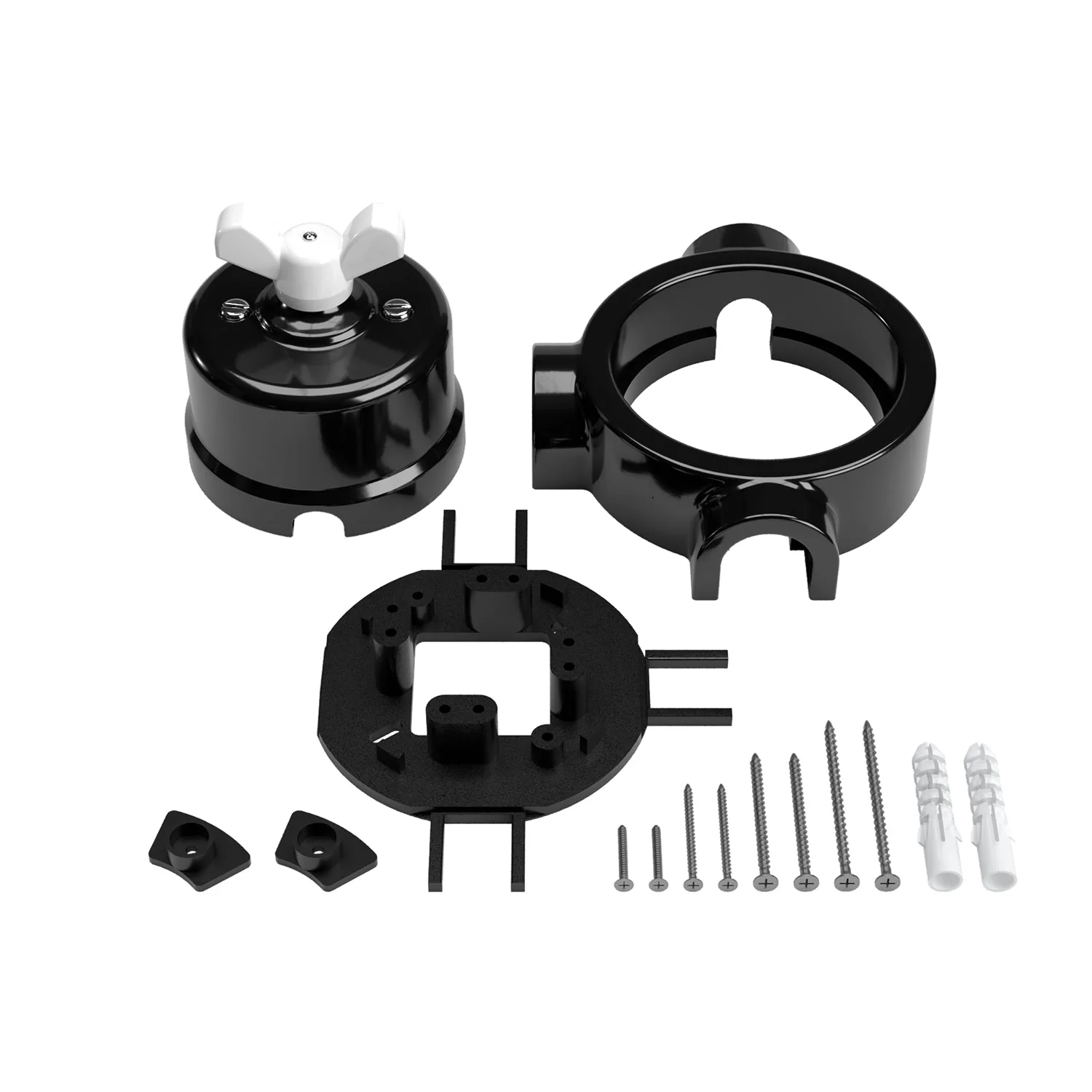 Switch/diverter kit with butterfly nut and base for Creative-Tubes in black porcelain - Image 24