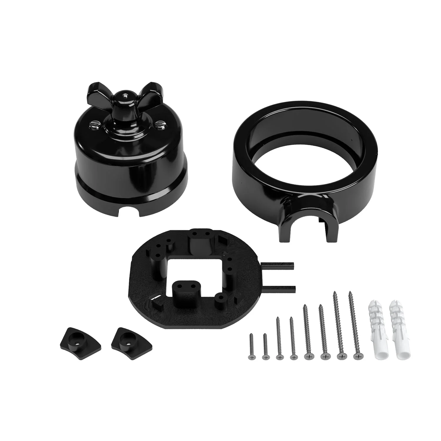Switch/diverter kit with butterfly nut and base for Creative-Tubes in black porcelain - Image 31