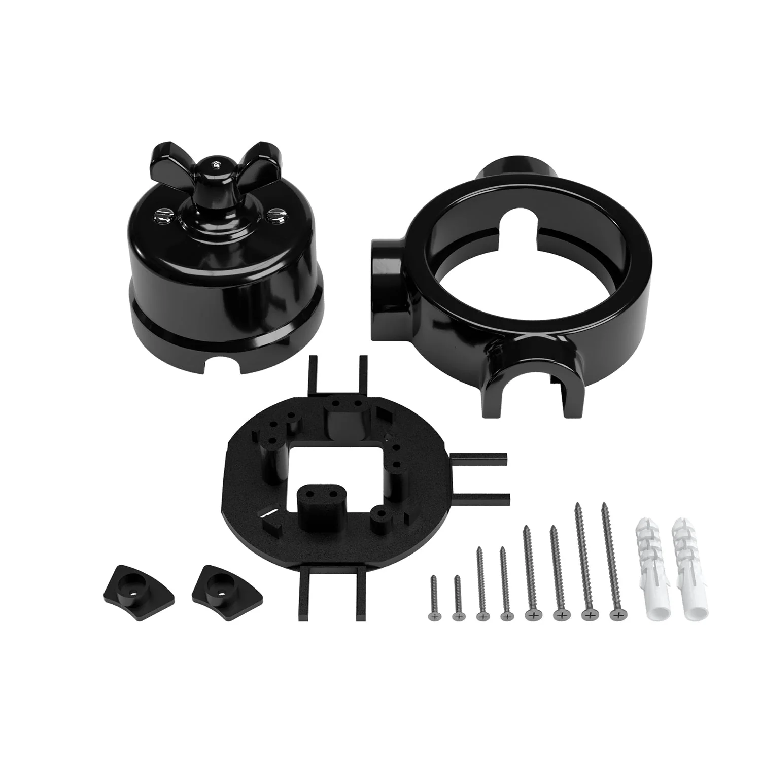 Switch/diverter kit with butterfly nut and base for Creative-Tubes in black porcelain - Image 46
