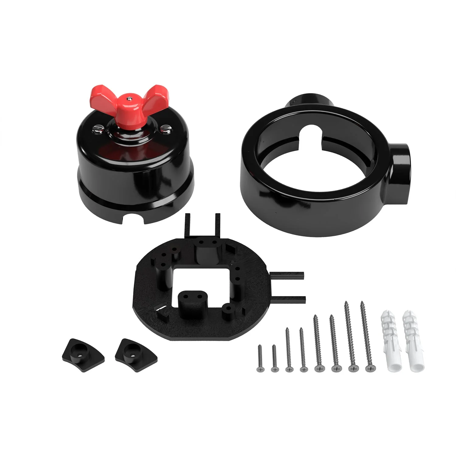 Switch/diverter kit with butterfly nut and base for Creative-Tubes in black porcelain - Image 56