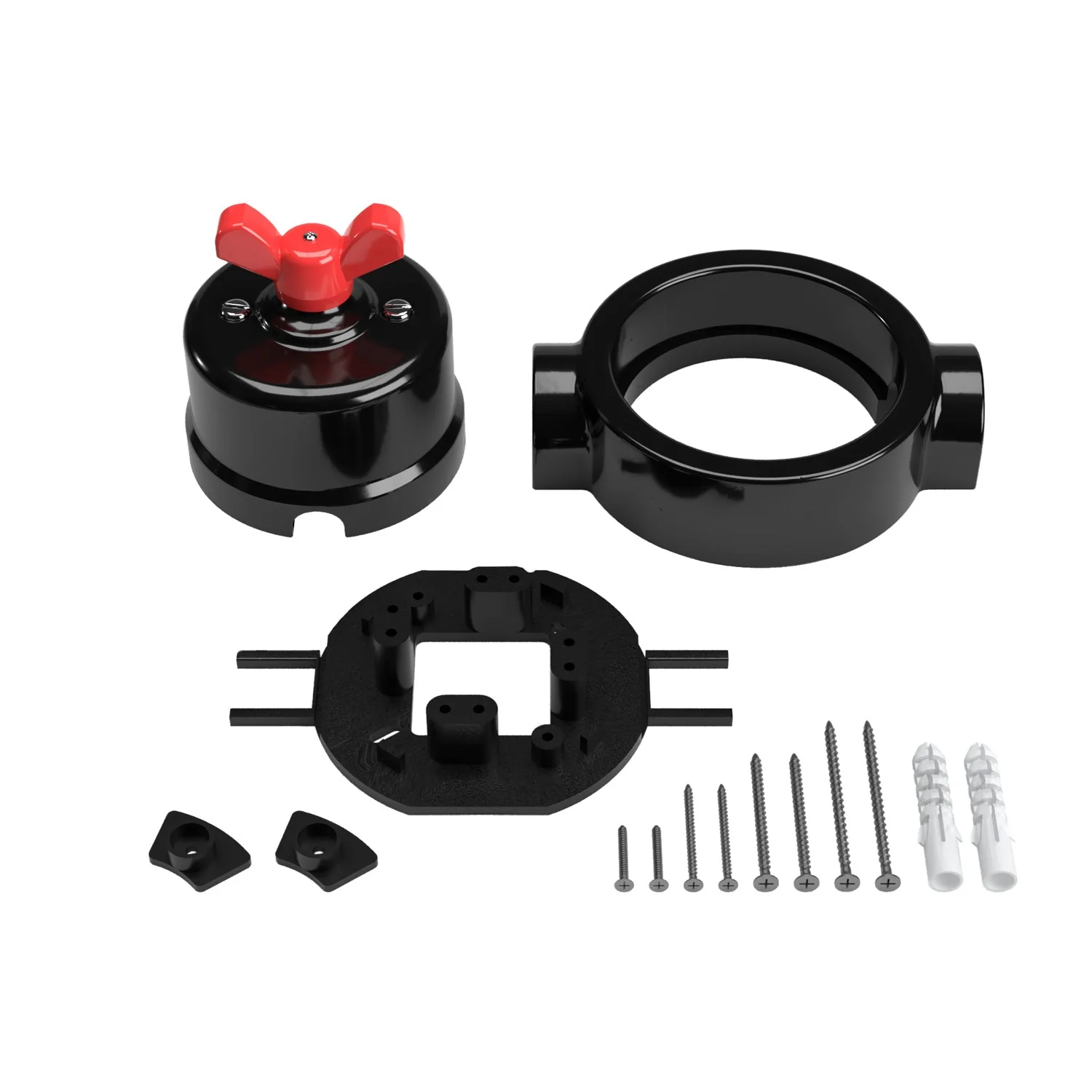 Switch/diverter kit with butterfly nut and base for Creative-Tubes in black porcelain - Image 61