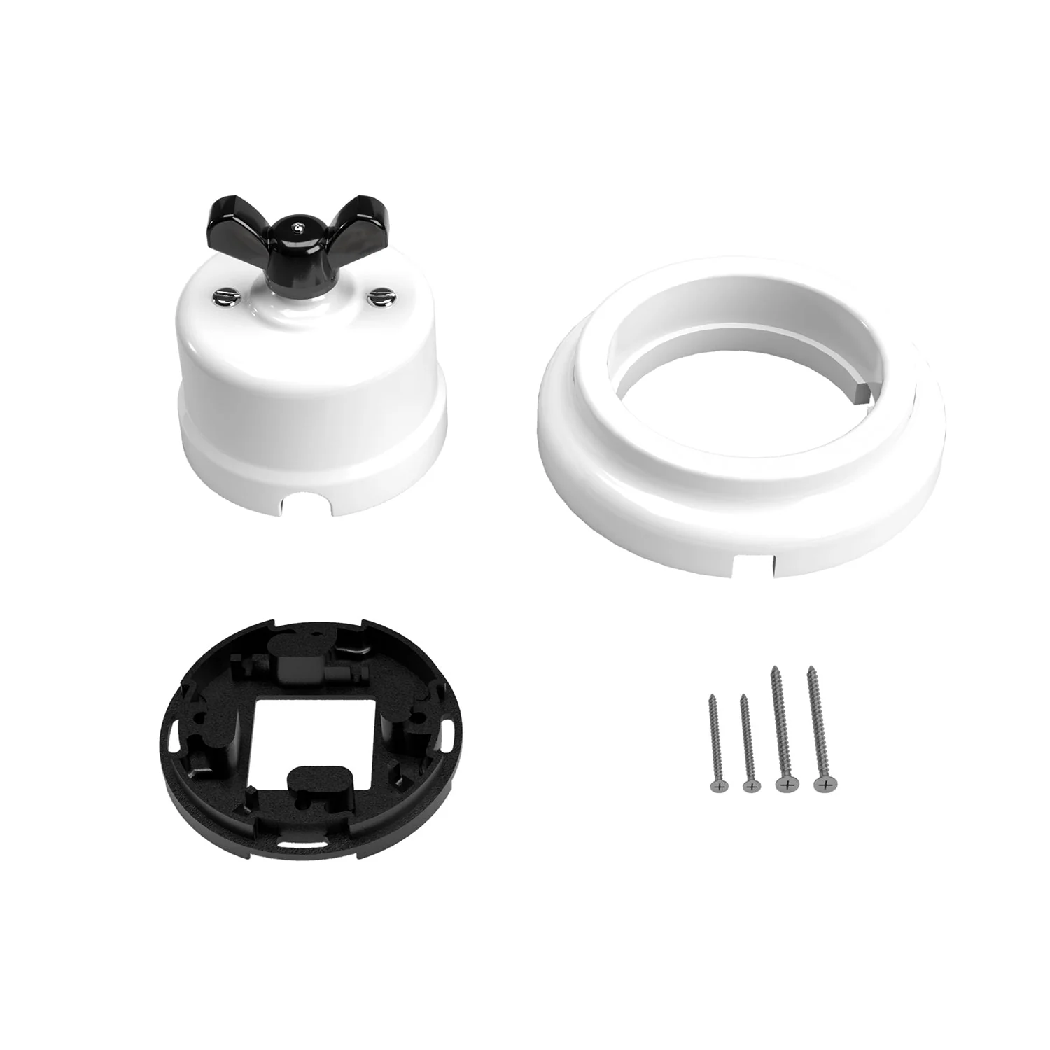 Switch/diverter kit with butterfly nut and white porcelain base - Image 11