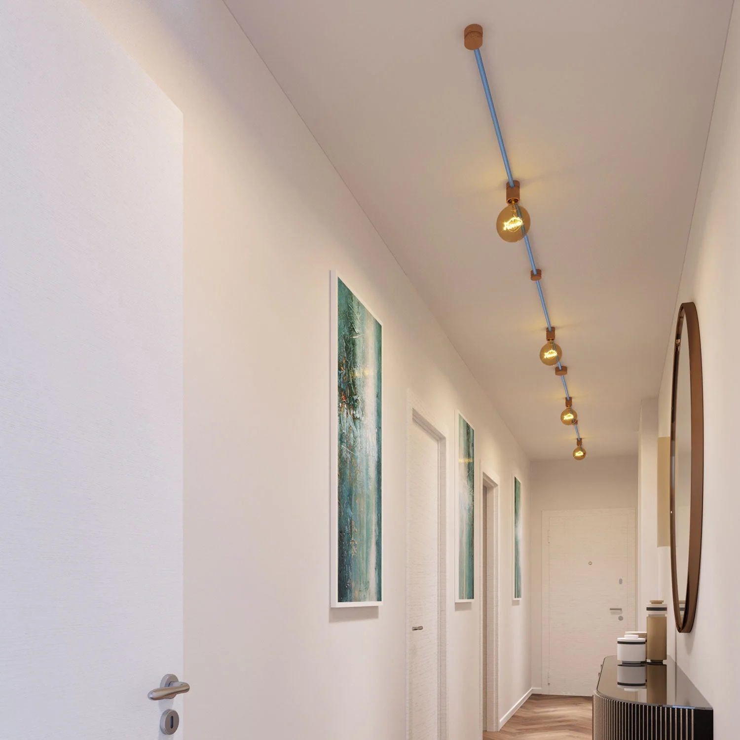 Filé Symmetric Kit system - with 5 m CM17 cable for string light and 9 wooden components for interiors - Image 2