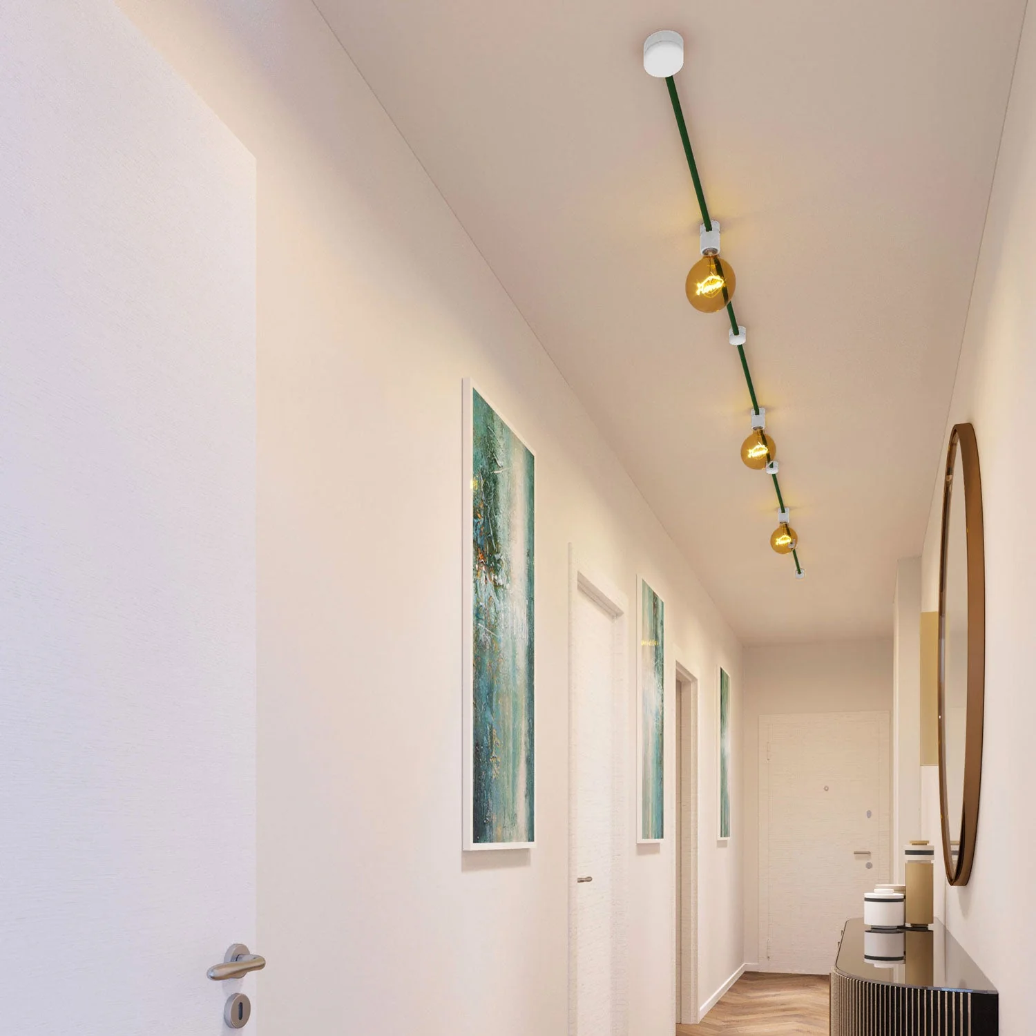 Filé Linear Kit System – with 5 m CM21 cable for string light and 7 painted white wooden components for interiors - Image 2