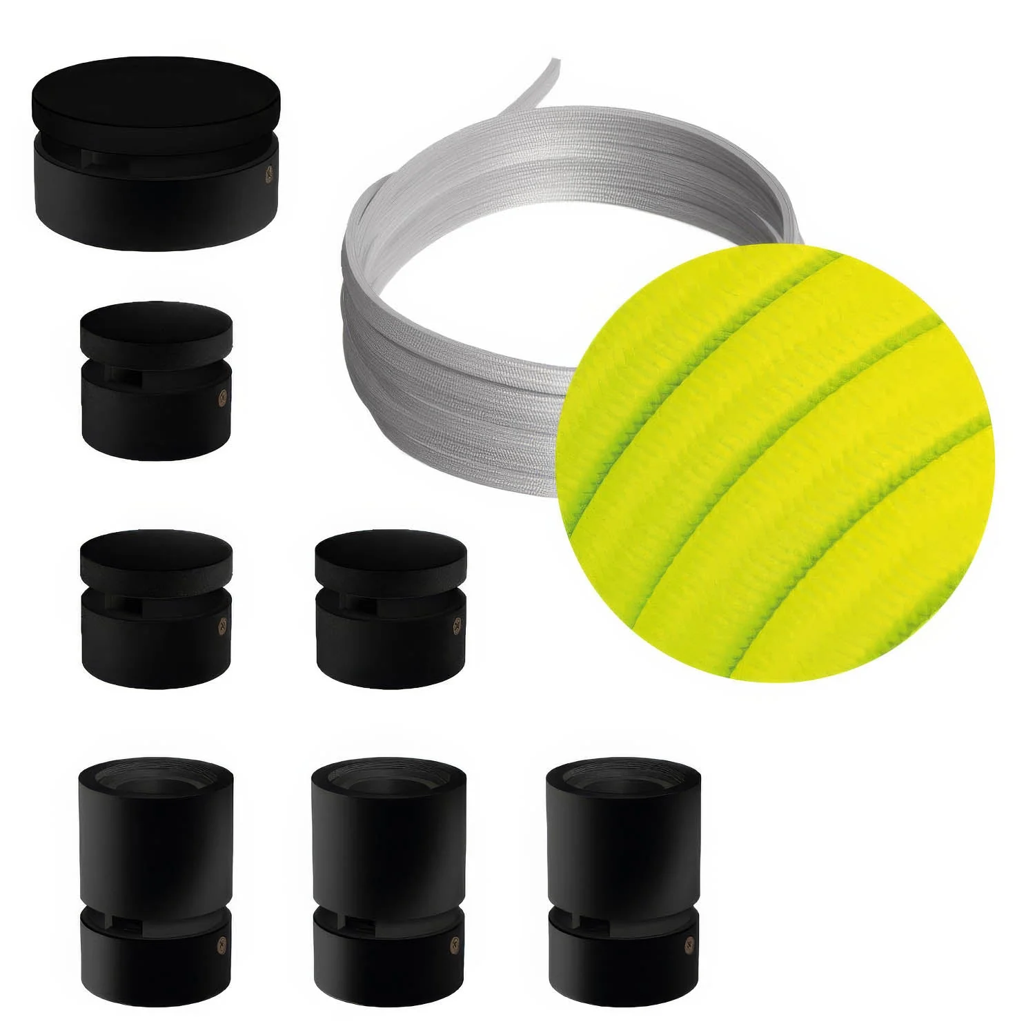 Filé Linear System Kit - with 5 m CF10 cable for string light and 7 black painted wood components for indoor use