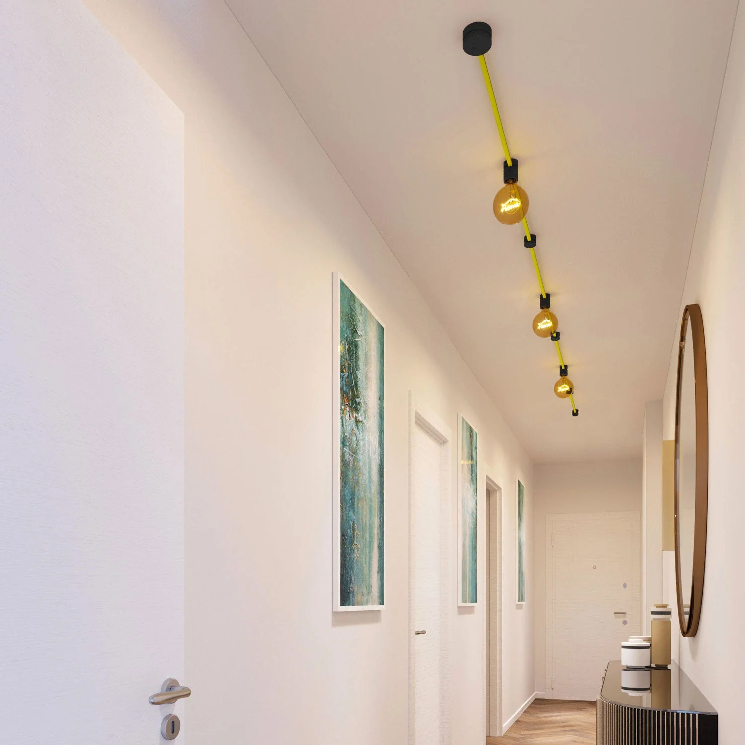 Filé Linear System Kit - with 5 m CF10 cable for string light and 7 black painted wood components for indoor use - Image 2