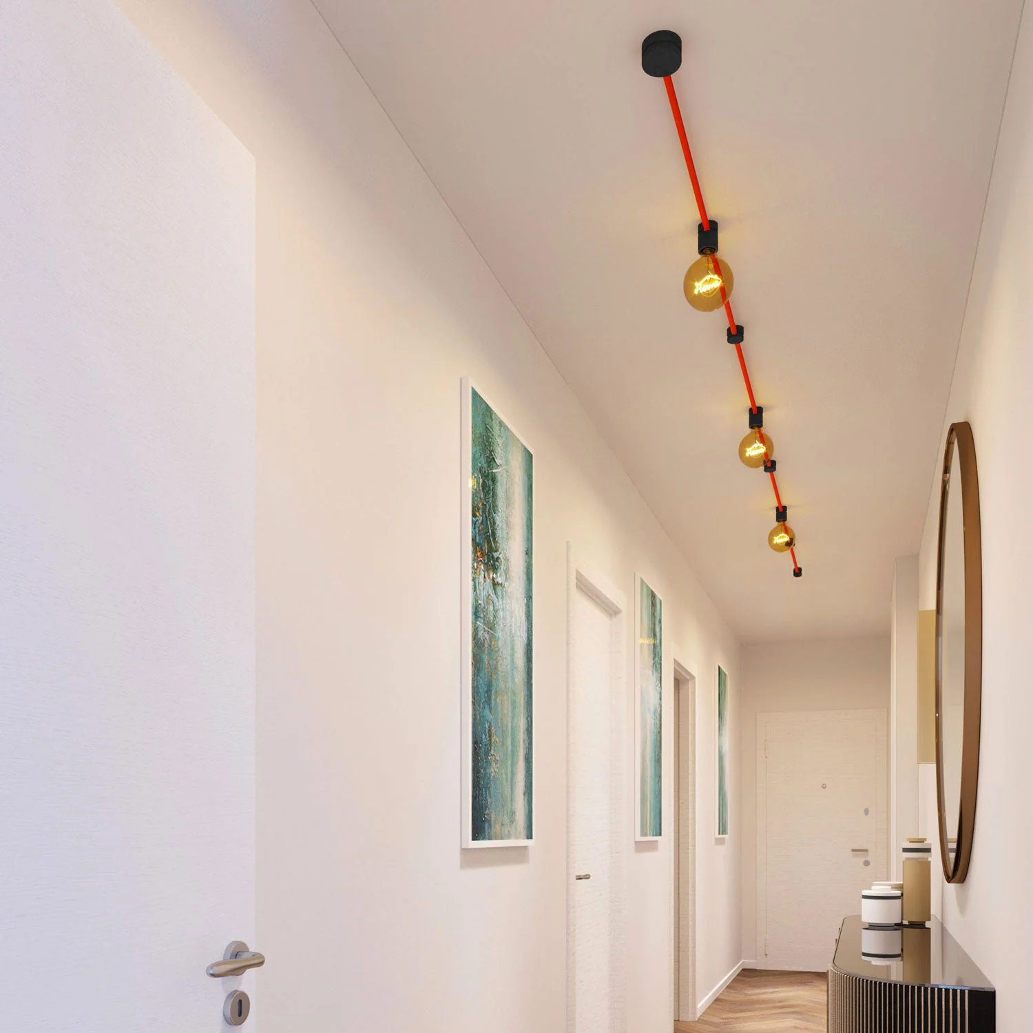 Filé Linear System Kit - with 5 m CF15 cable for string light and 7 black painted wooden components for interiors - Image 2
