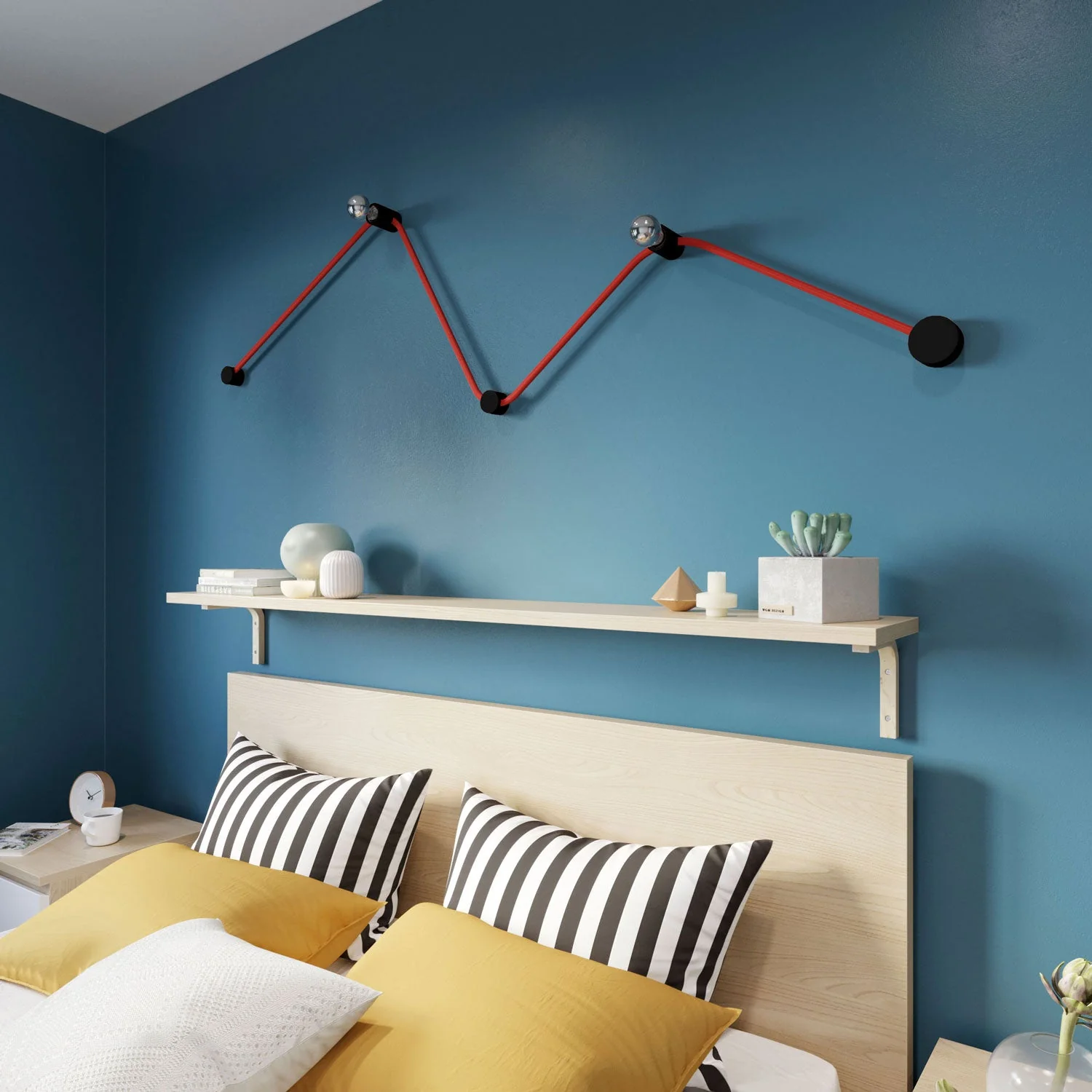 Filé Wiggle Kit System - with 3 m CM09 cable for string light and 5 black painted wooden components for indoor use - Image 2