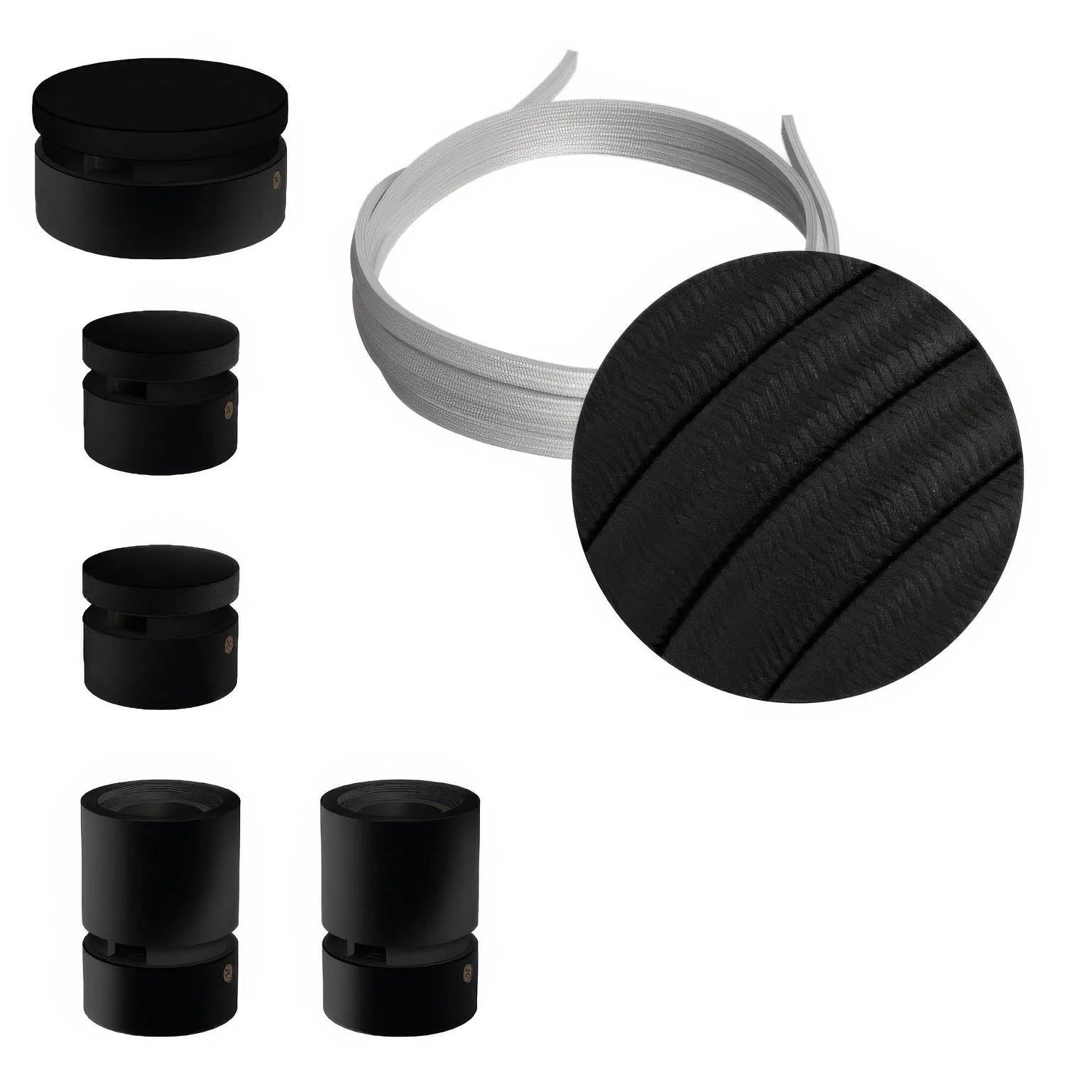 Filé Wiggle System Kit - with 3 m CM04 cable for string light and 5 black painted wooden components for interiors