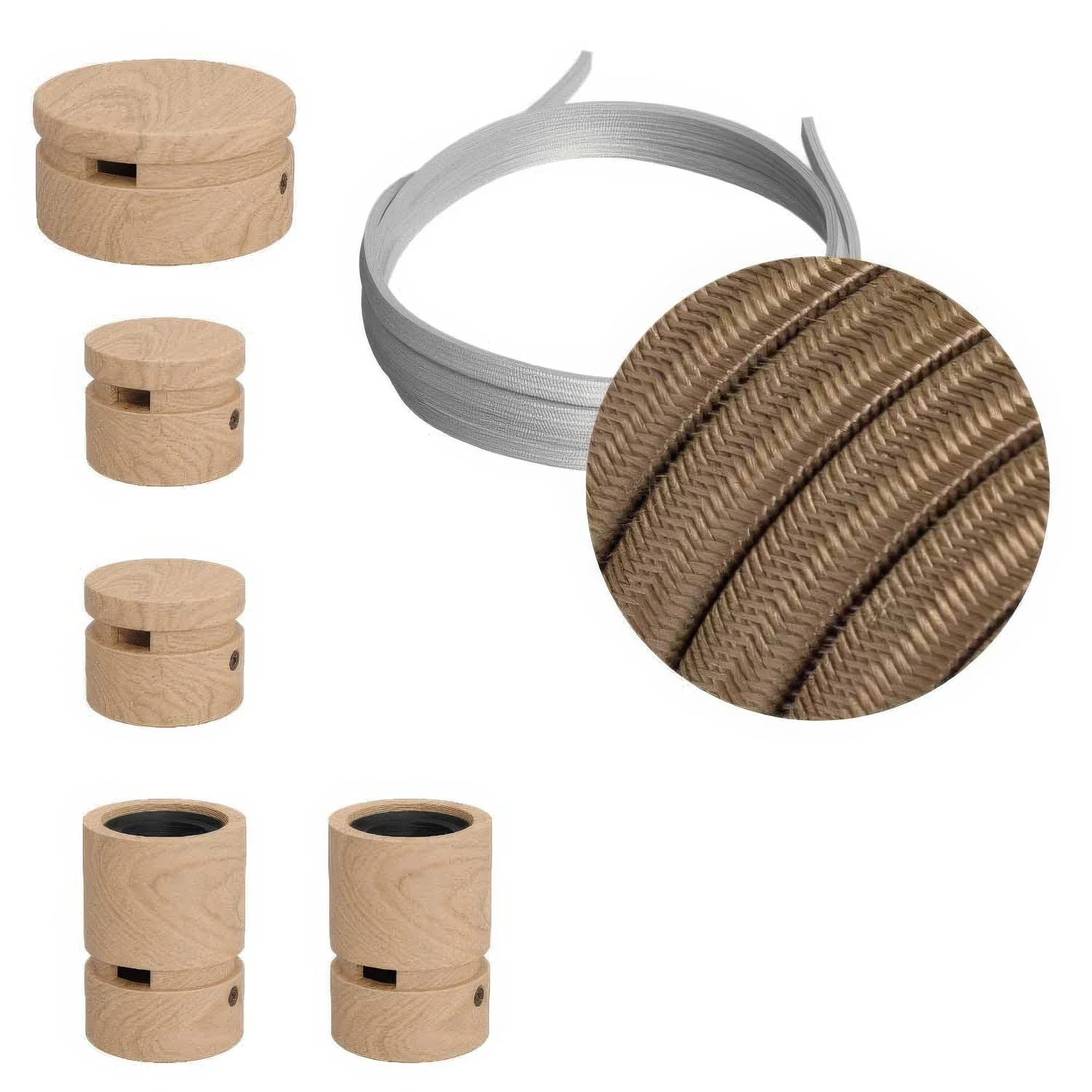 Filé Wiggle System Kit – with 3m CM27 cable for string light and 5 wooden components for interiors