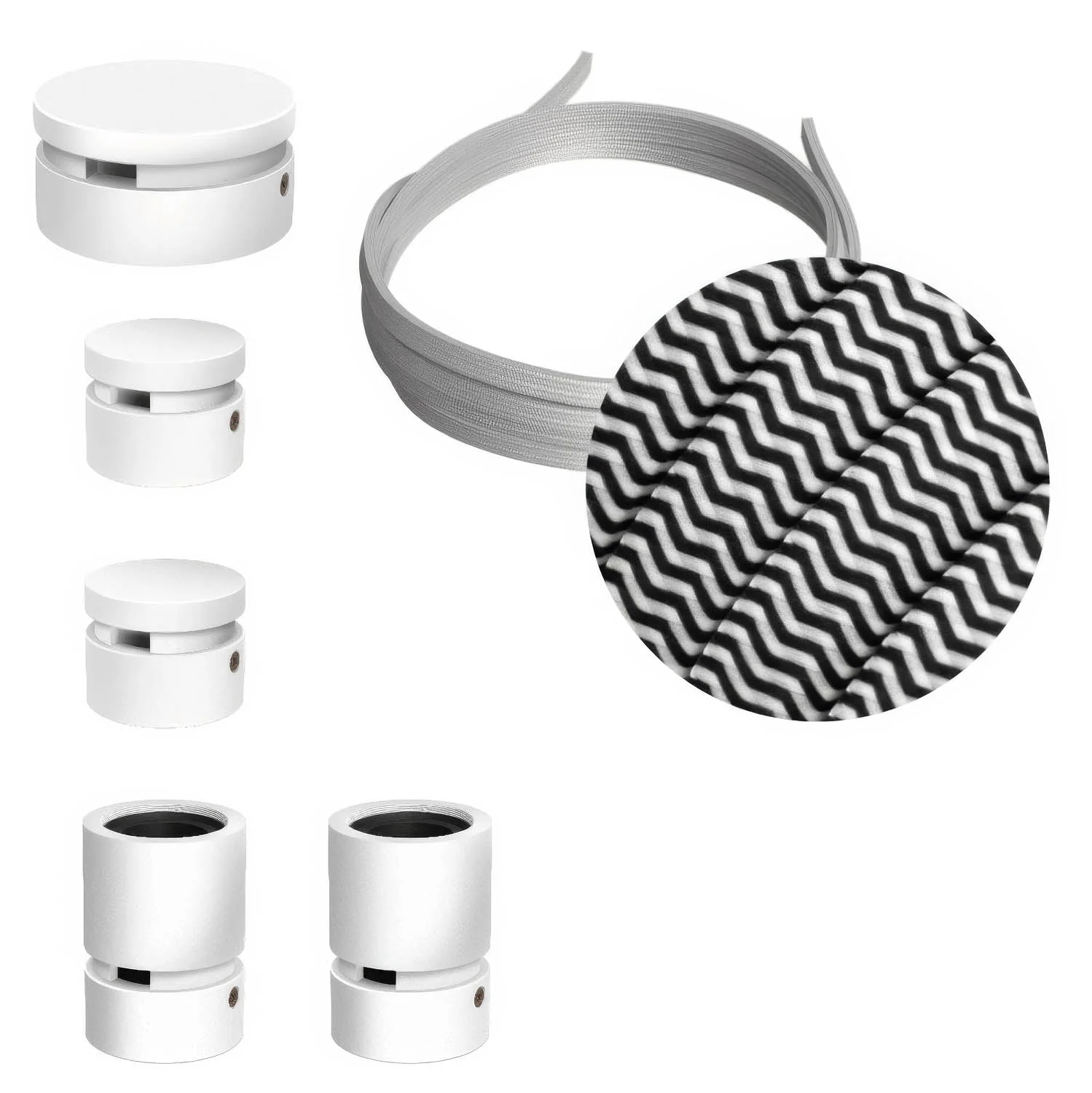 Filé Wiggle Kit System – with 3 m CZ04 cable for string light and 5 white painted wooden components for interiors