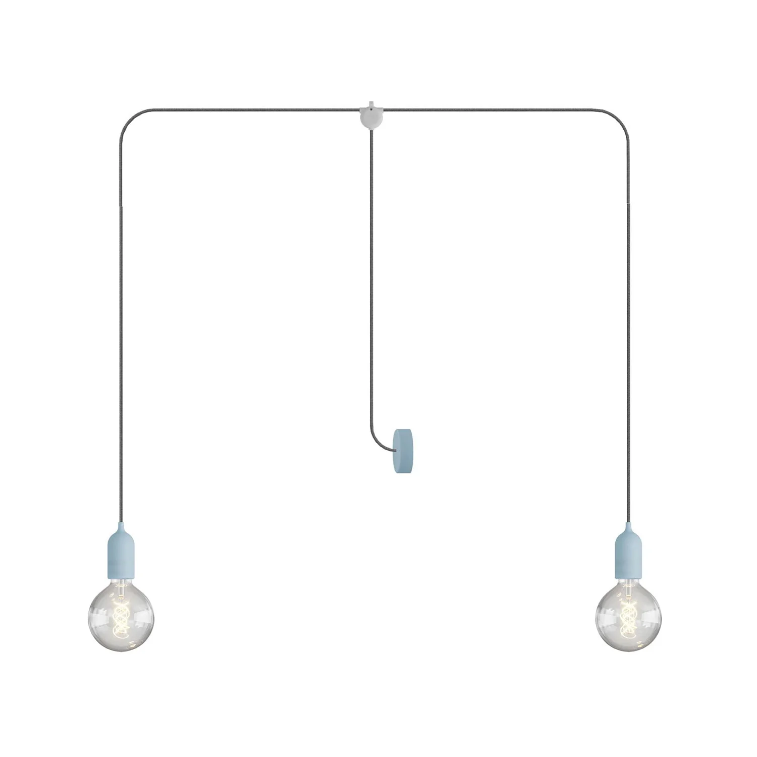 T-Snake Modulair Outdoor Lamp IP65 with 2 lights and ceiling rose - Sugar paper blue