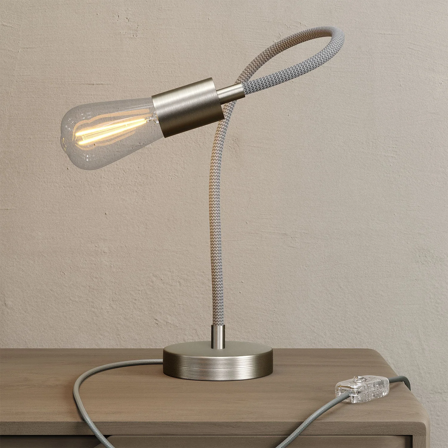 Table Flex adjustable table lamp with diffused light – Satin titanium - Image 2