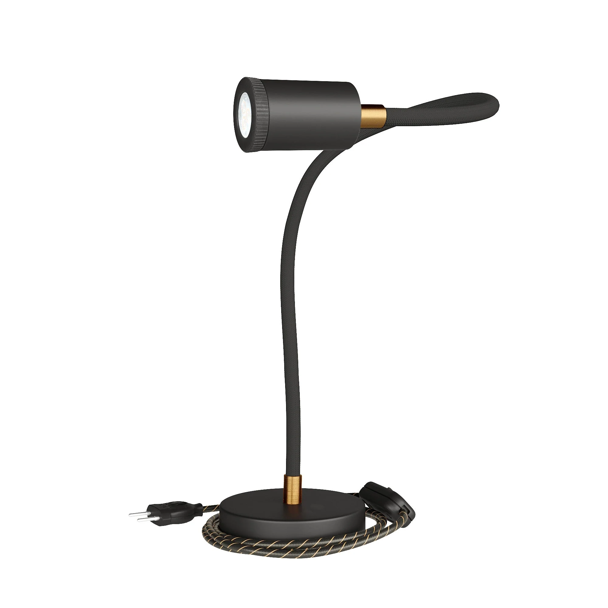 Table Flex GU1d0 adjustable table lamp with mini LED spotlight – Black