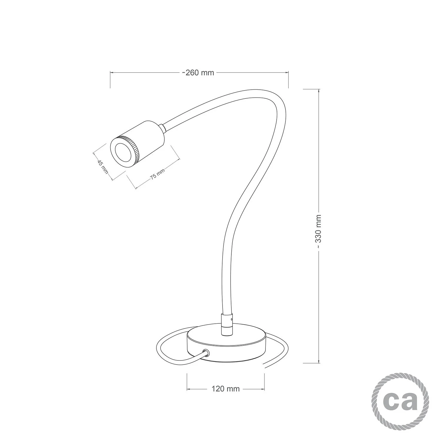 Table Flex GU1d0 adjustable table lamp with mini LED spotlight - Satin bronze - Image 5