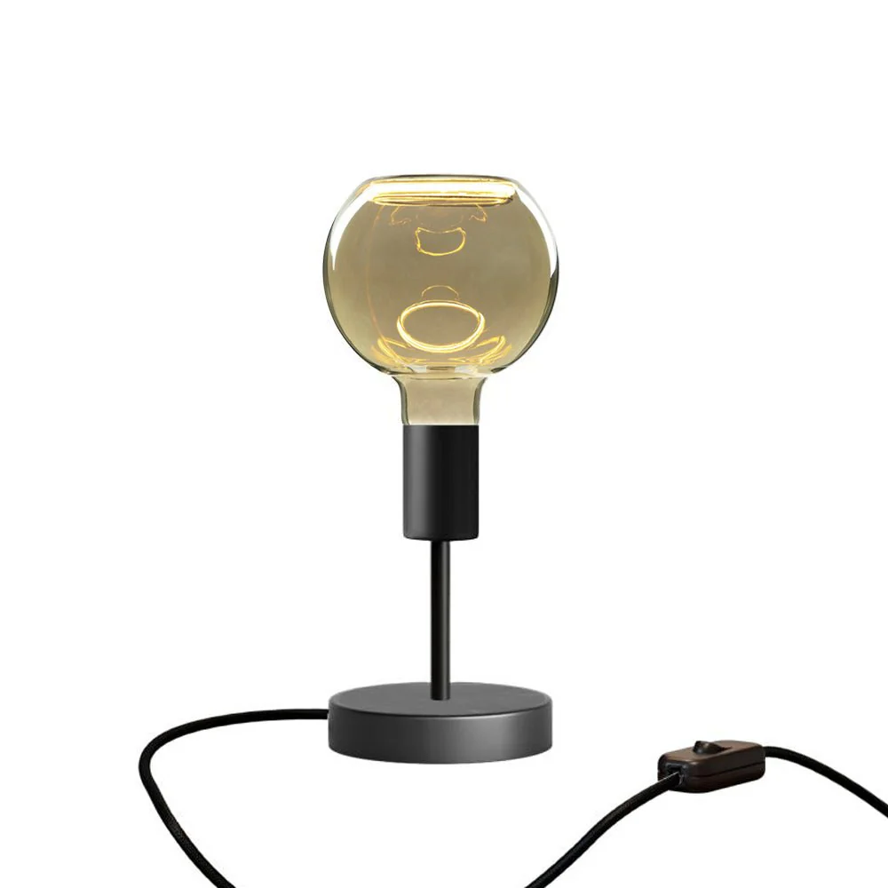 Alzaluce Globo Ghost table lamp in metal with UK plug - Matt black