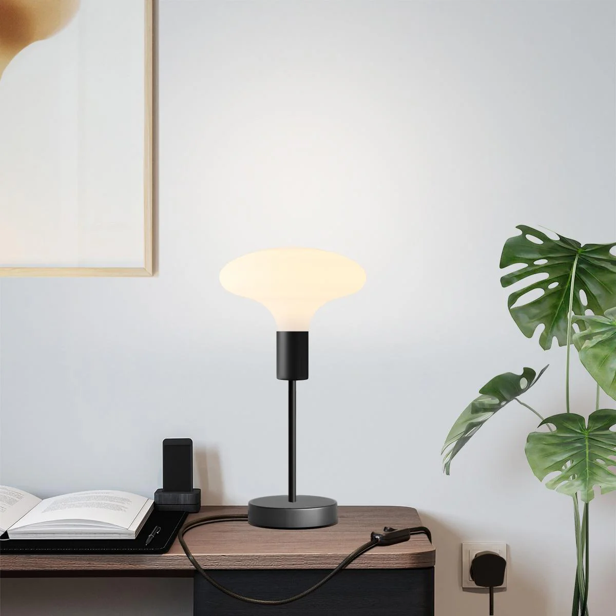 Alzaluce Idra table lamp in metal with UK plug - Black - Image 2
