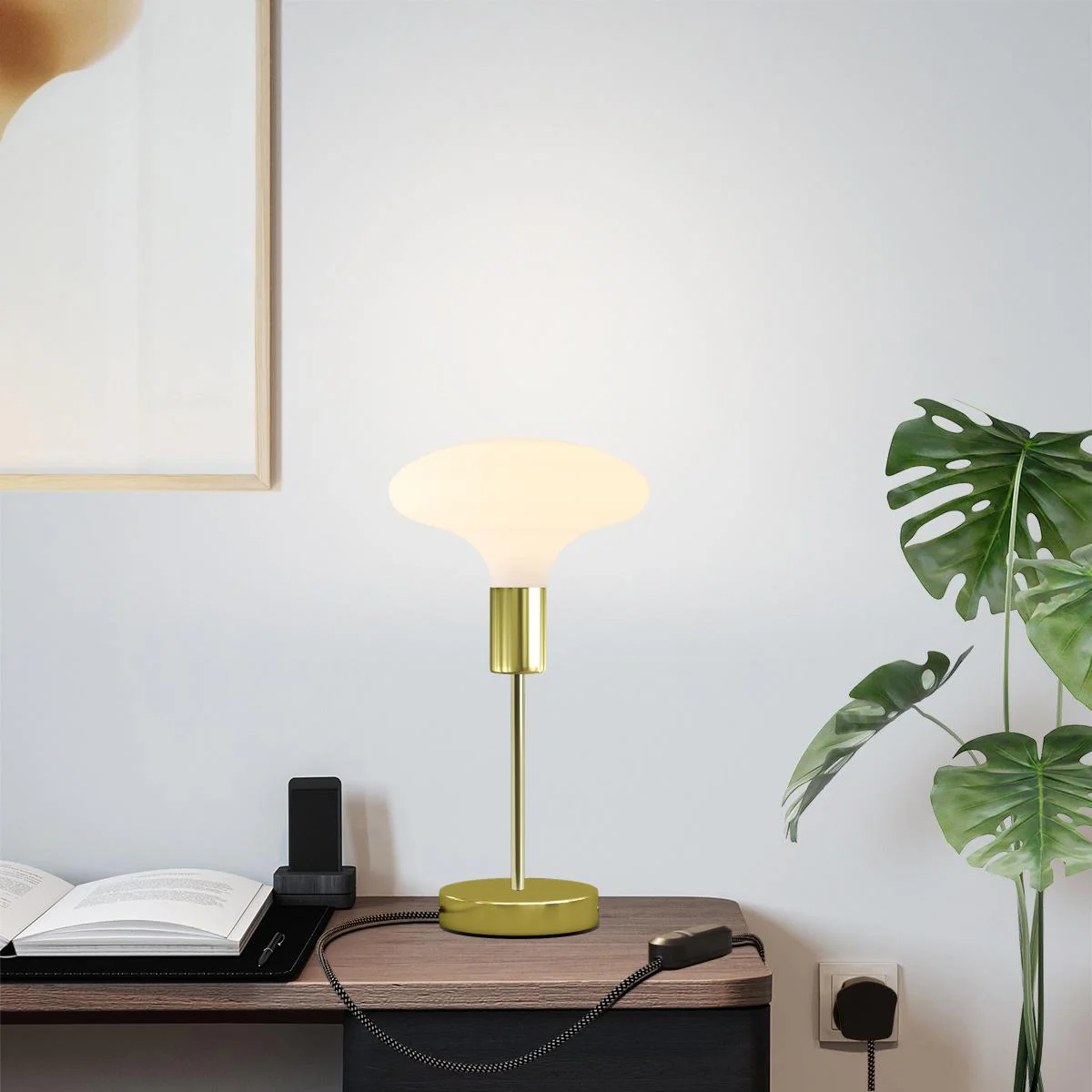 Alzaluce Idra table lamp in metal with UK plug - Brass - Image 6