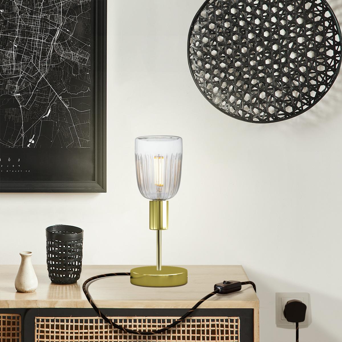 Alzaluce Tiche table lamp in metal with UK plug - Brass - Image 2