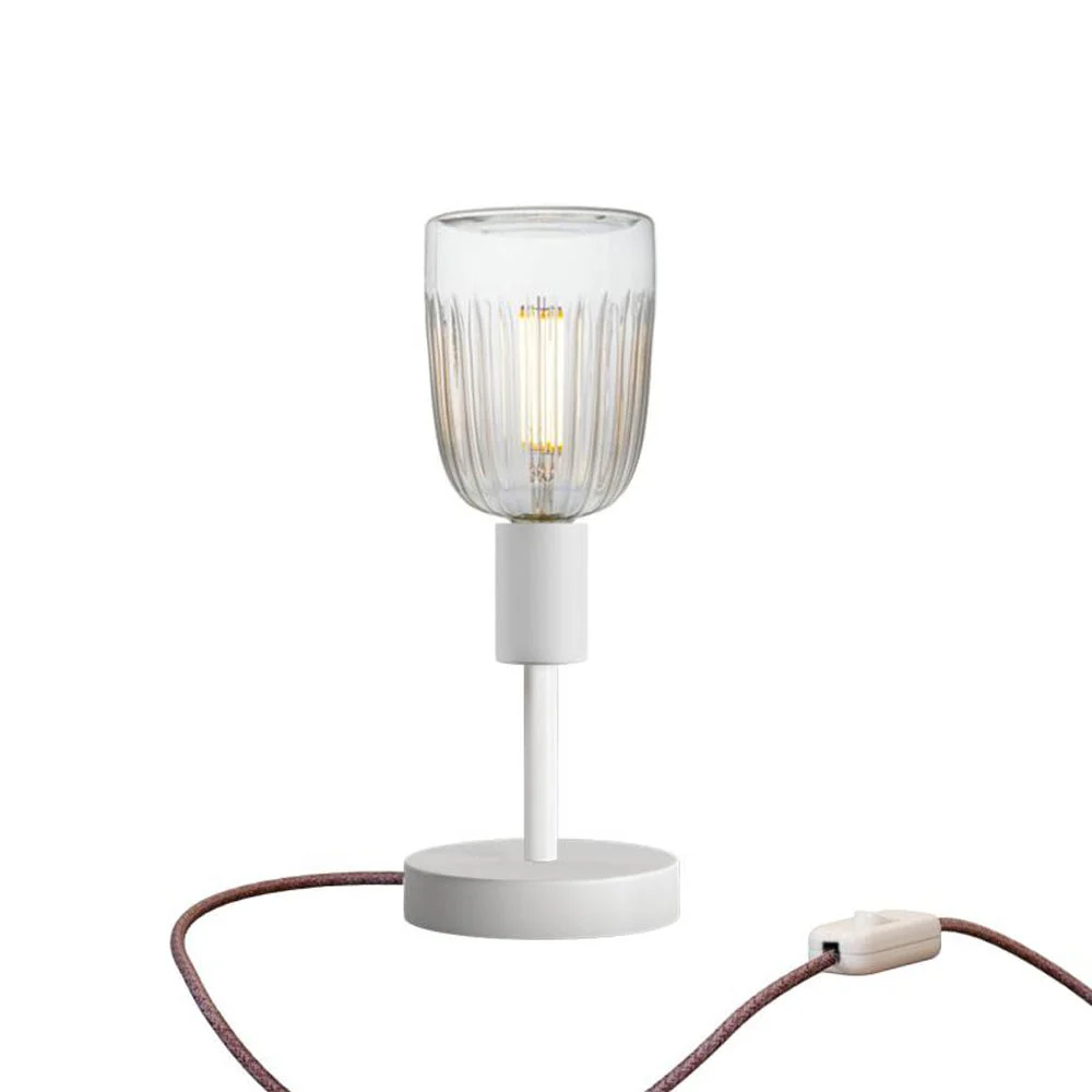 Alzaluce Tiche table lamp in metal with UK plug - Matt white