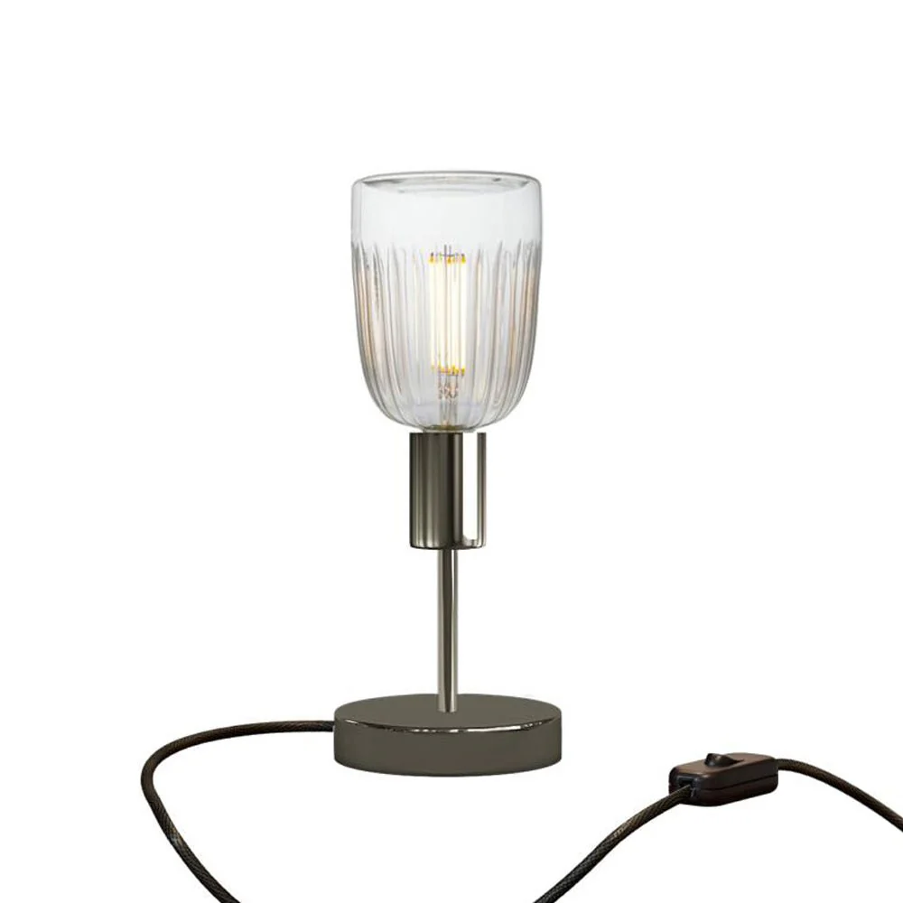 Alzaluce Tiche table lamp in metal with UK plug - Pearl Black