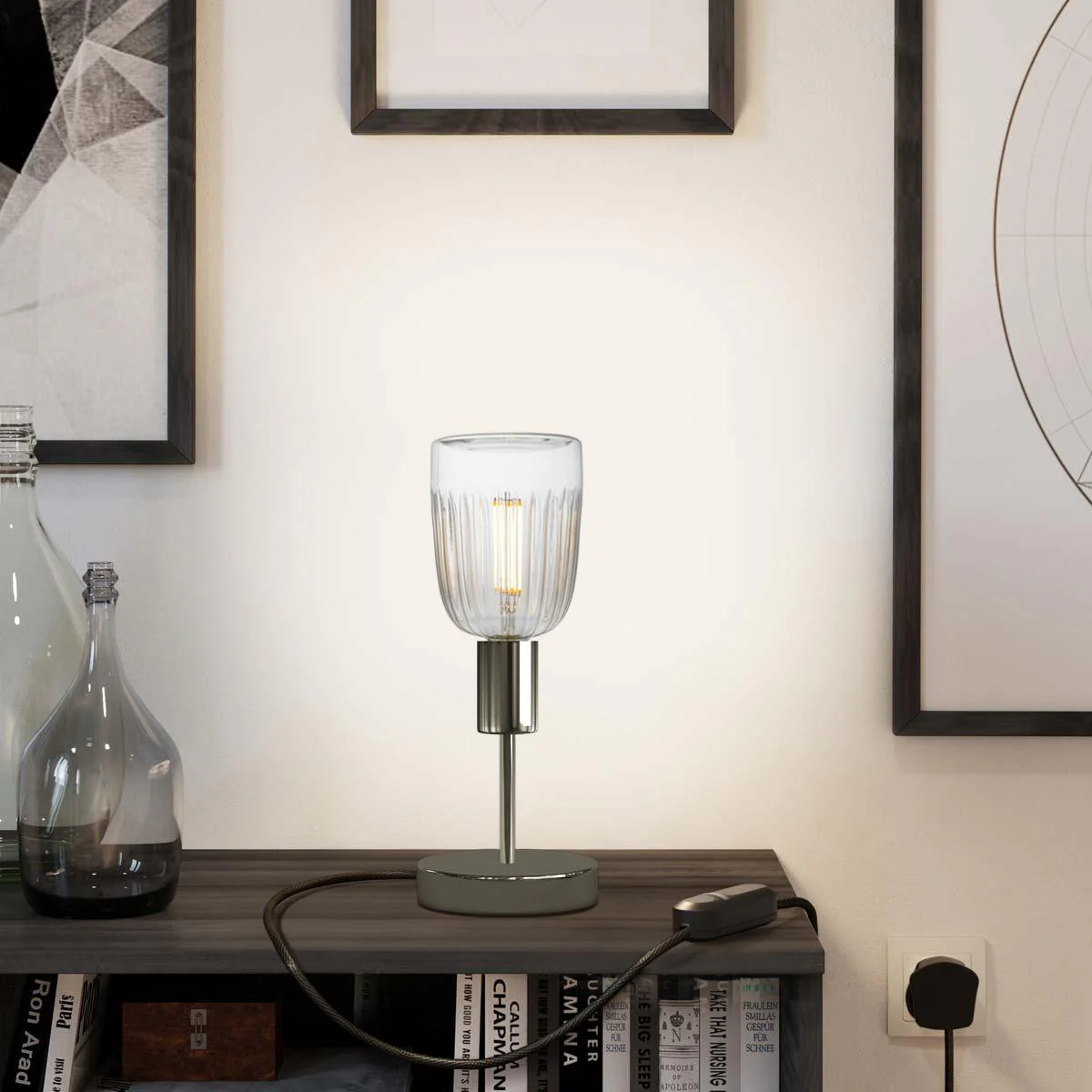 Alzaluce Tiche table lamp in metal with UK plug - Pearl Black - Image 6