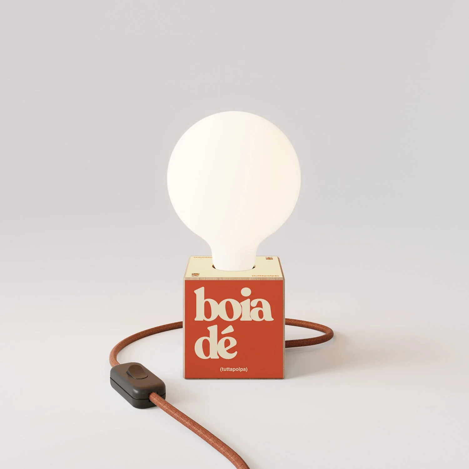 Cubetto Table Lamp "Boia de" with UK plug and porcelain effect globe light bulb - Tuttapolpa - Image 4