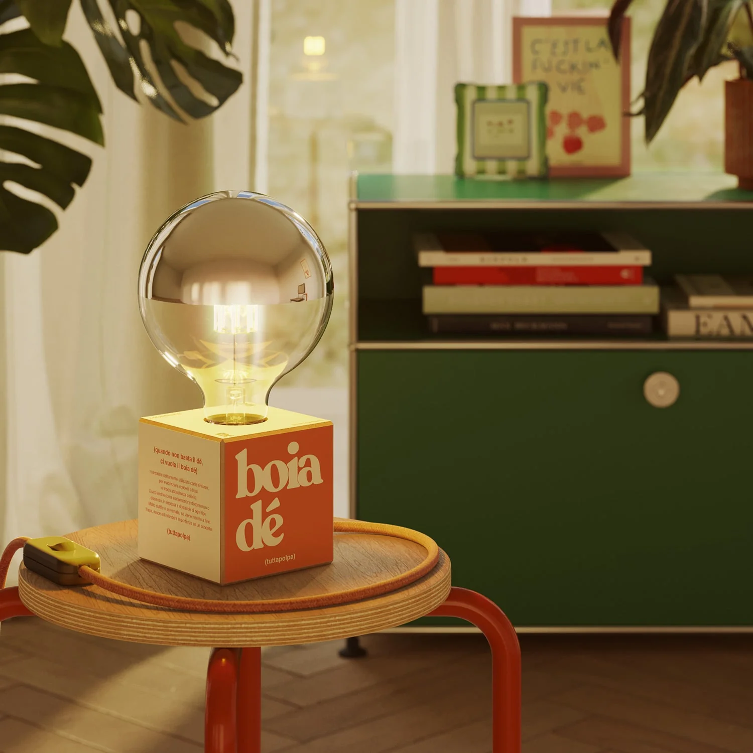 Cubetto table lamp "Boia de" with half-silver globe Light bulb - Tuttapolpa - Image 2