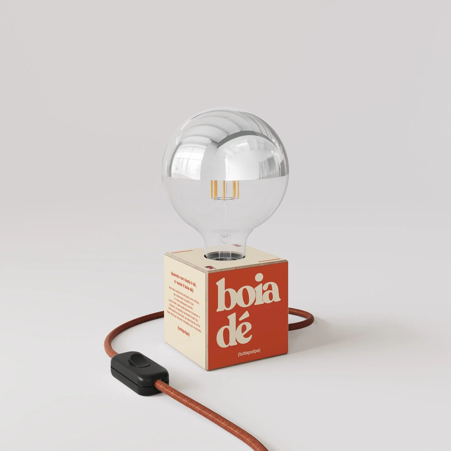 Cubetto table lamp "Boia de" with half-silver globe Light bulb - Tuttapolpa - Image 3