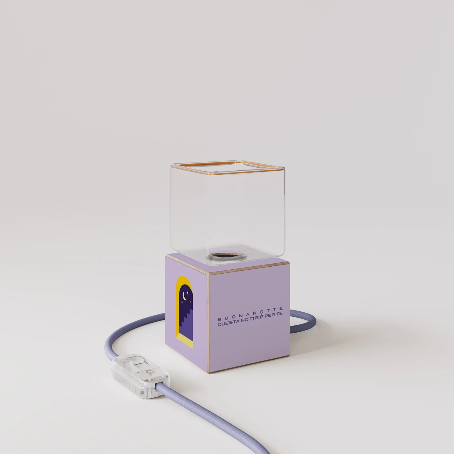 Cubetto Table Lamp "Buonanotte fiorellino" with Ghost light bulb - Santomanifesto - Image 4