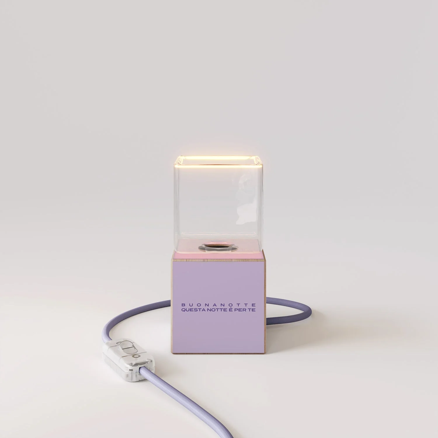 Cubetto Table Lamp "Buonanotte fiorellino" with Ghost light bulb - Santomanifesto - Image 5