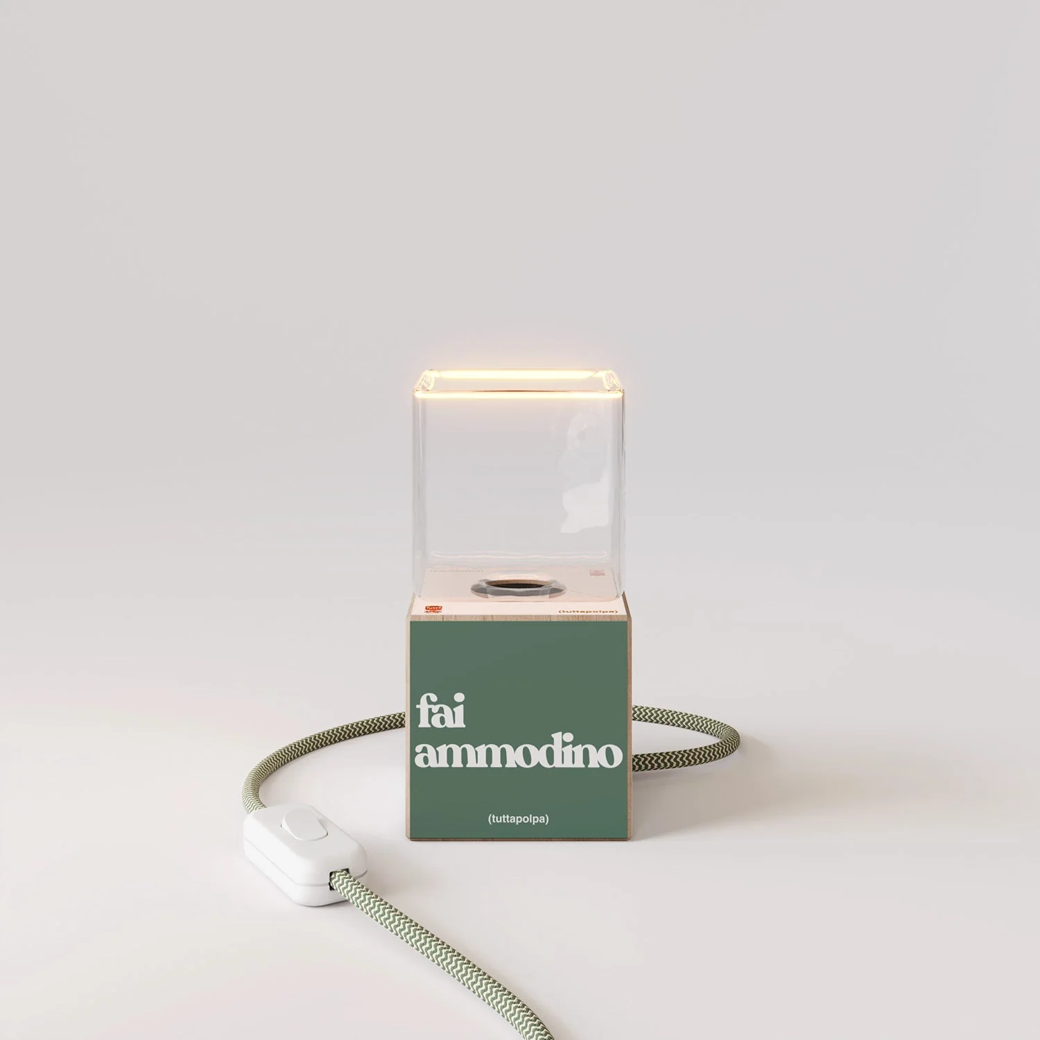 Cubetto table lamp "Fai ammodino" with Ghost Light bulb - Tuttapolpa - Image 5
