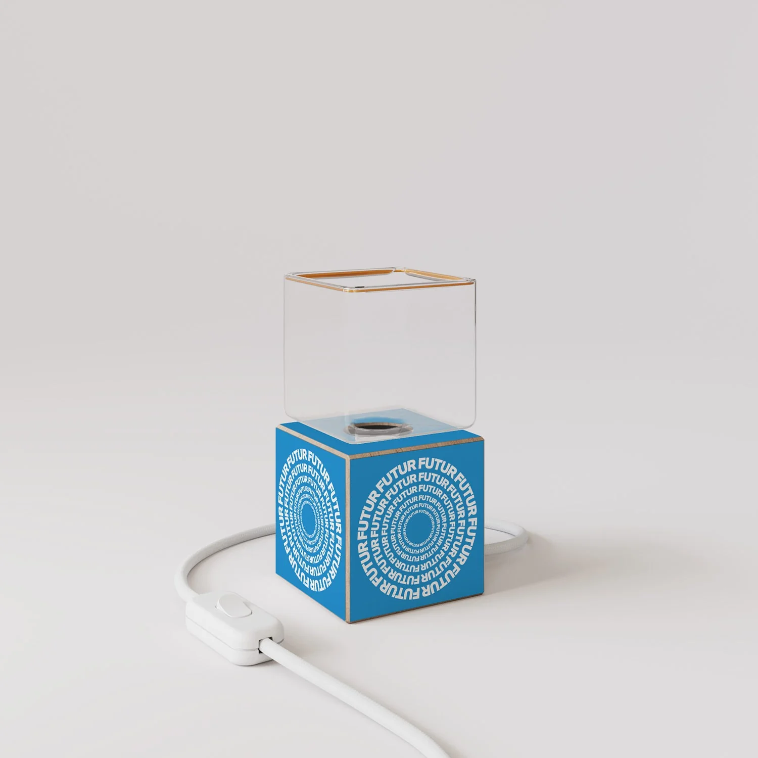 Cubetto table lamp "Futur" with UK plug and Ghost light bulb - Futur Festival - Image 4