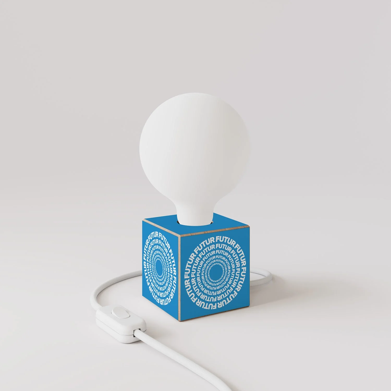 Cubetto table lamp "Futur" with English Plug and porcelain-effect globe Light bulb - Futur festival - Image 3